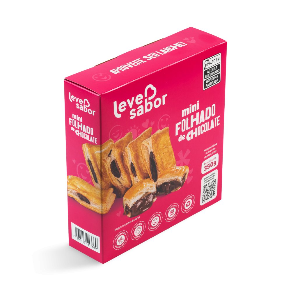 Mini Folhado de Chocolate congelado — Leve Sabor